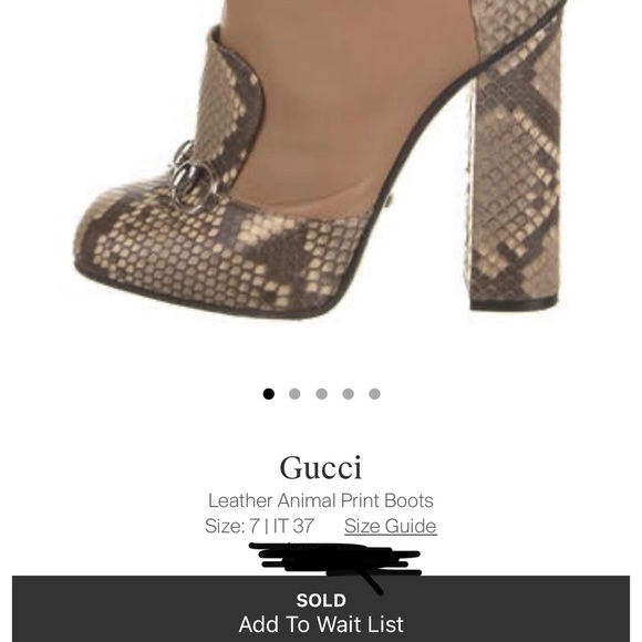 GUCCI BOOTS ANKLE LILLIAN PYTHON WITH HORSEBIT DETAIL $1,595 sz IT 37 - Picture 7 of 8